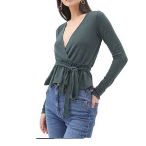 Urban Outfitters Uo Nina Cozy Surplice Wrap Top Sweater size M